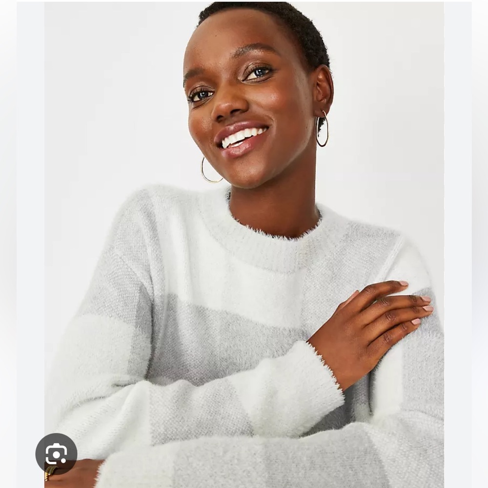 Ann Taylor Fuzzy Cozy Crew Neck Sweater - Picture 2 of 9